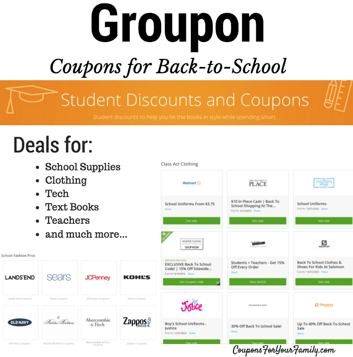 Groupon Coupons for Back to School