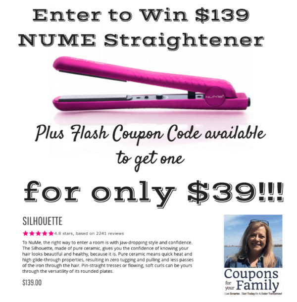 NuMe Coupon Code for 39 Hair Straightener {Reg 139} AND Enter