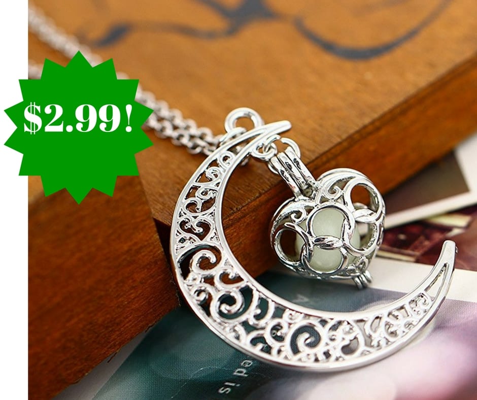 Amazon: Onairmall Luminous Series Moon & Heart Pendant Necklace Only $2.99 Shipped (Reg. $40) 