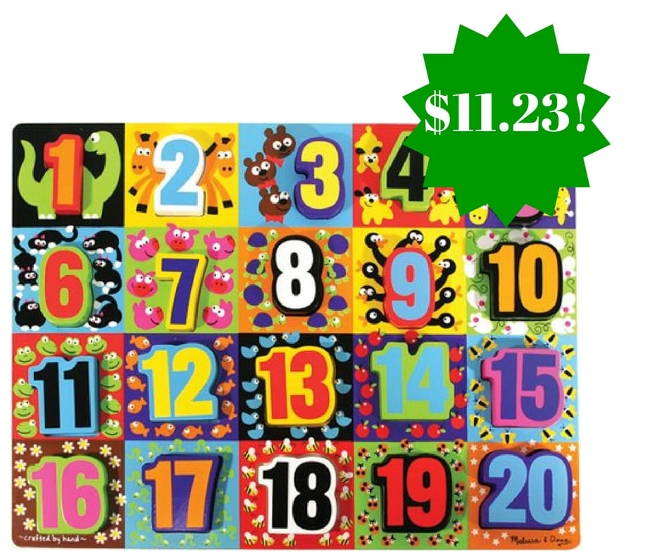 Amazon: Melissa & Doug Jumbo Numbers Wooden Chunky Puzzle Only $11.23