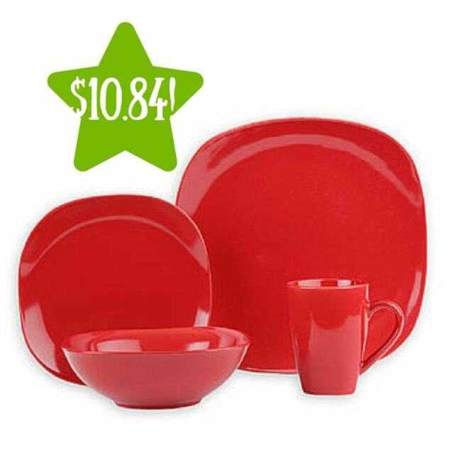 Kmart Essential Home 16Piece Solid Color Dinnerware Set Only 10.84