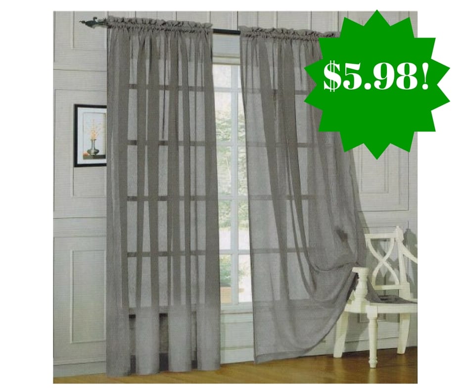 Amazon: Elegant Comfort 2-Piece Solid Sheer Window Curtains Only $5.98 Shipped
