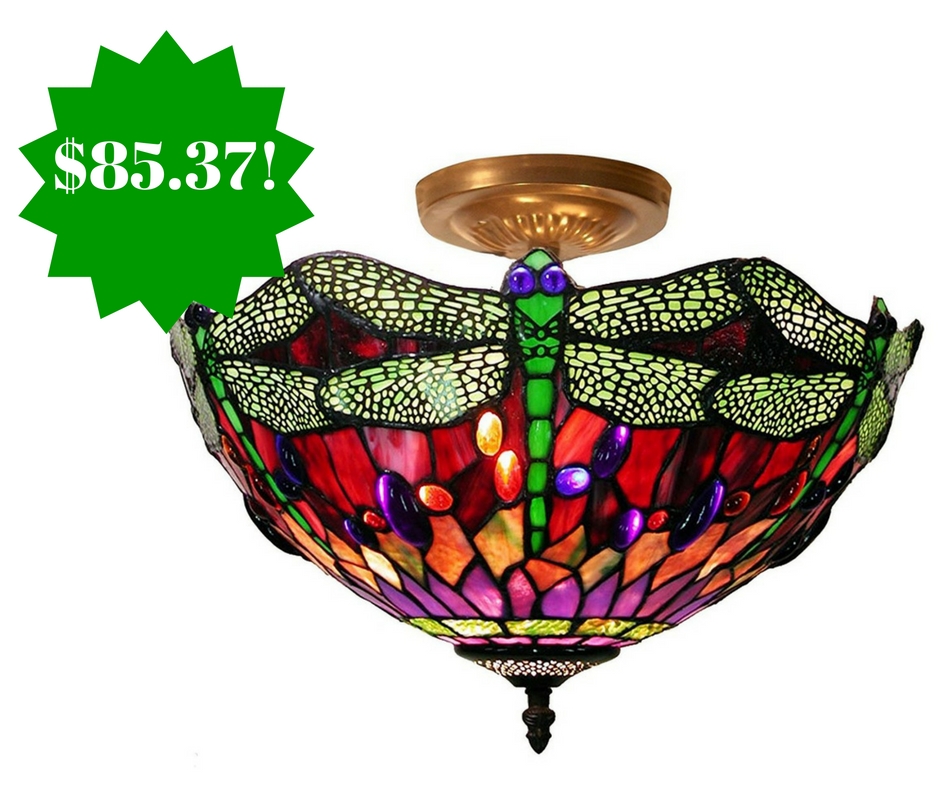 Amazon: Tiffany Style Dragonfly Ceiling Lamp Only $85.37 Shipped 