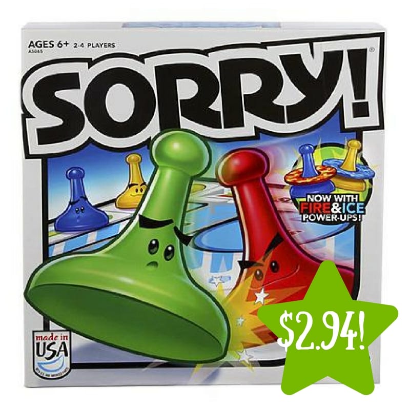 Kmart: Hasbro Sorry! 2013 Edition Game Only $2.94 After Points