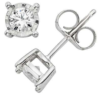 White Gold Stud Earrings