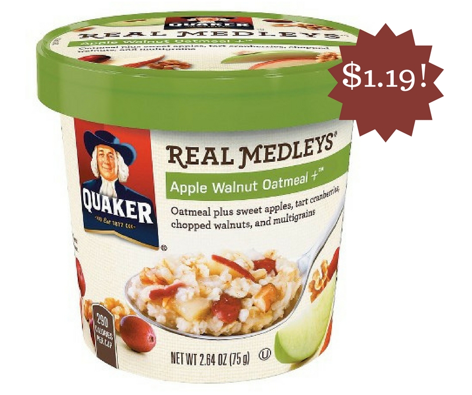 Wegmans: Quaker Real Medleys Apple Walnut Oatmeal Only $1.19