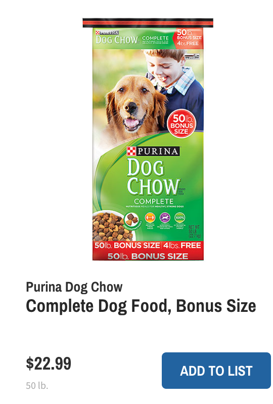 Wegmans Deals Dog CHow