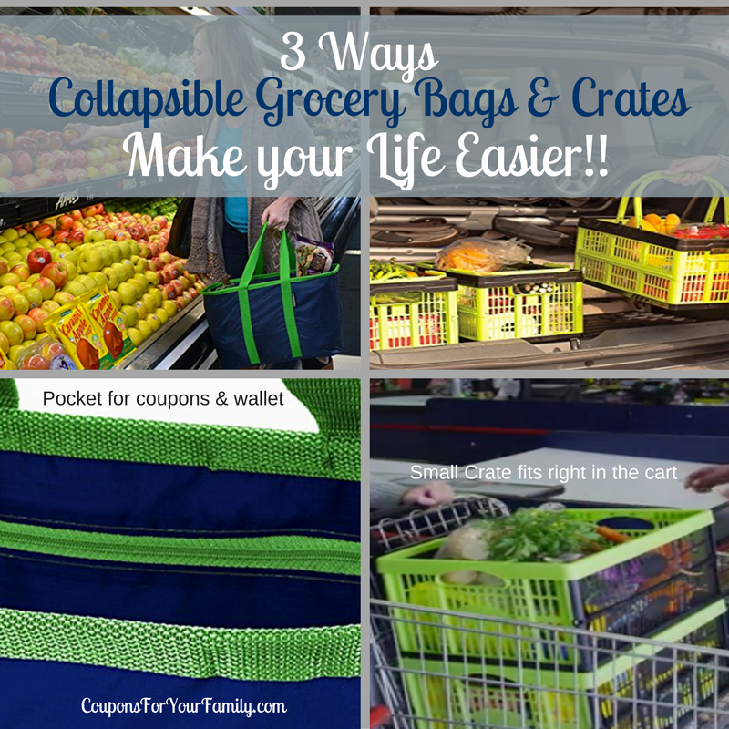 3 Ways Collapsible Grocery Bags & Crates make life easier