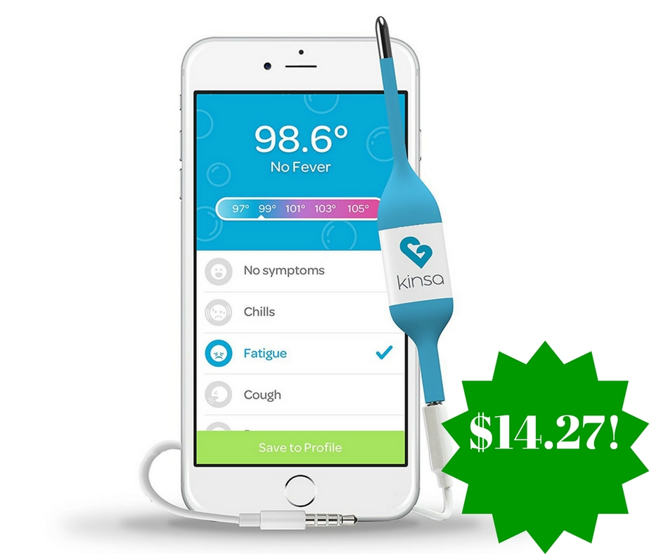 Amazon: Kinsa Smart Stick Digital Thermometer Only $14.27