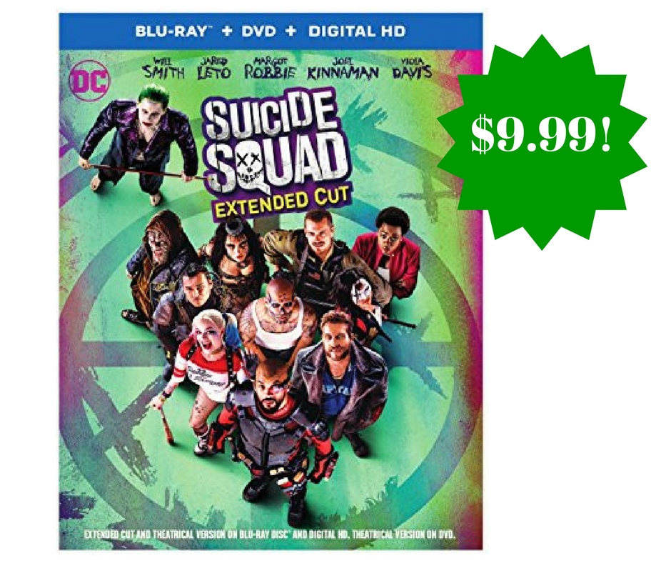 Amazon: Suicide Squad Extended Cut Blu-ray + DVD + Digital + Ultraviolet Only $9.99 (Reg. $25)