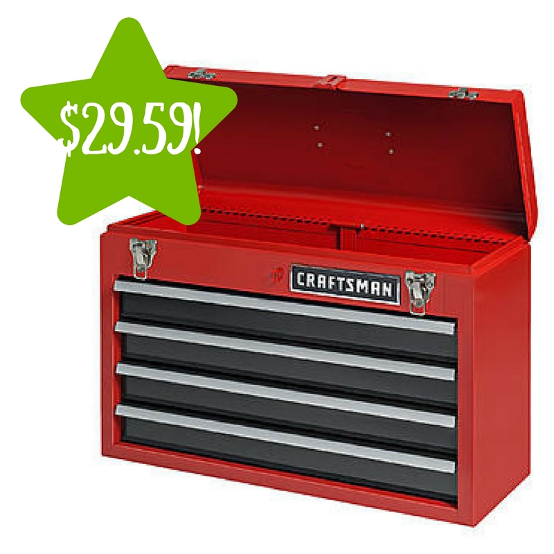 Sears: Craftsman 4 Drawer Portable Tool Chest Only $29.59 (Reg. $10)
