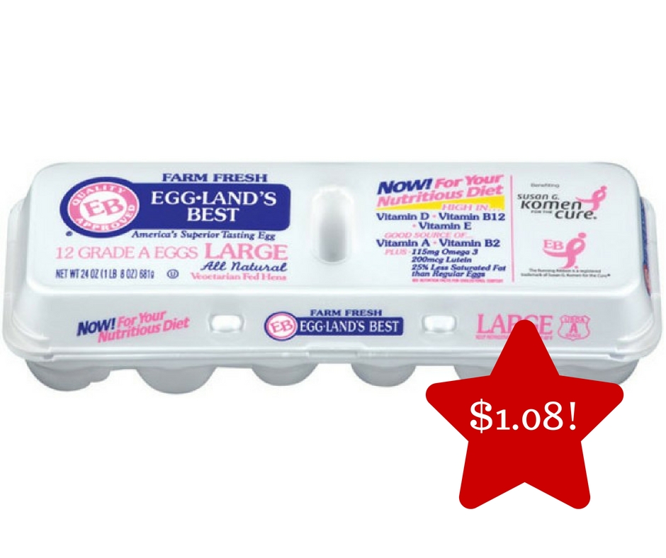Tops: Eggland’s Best Large White Eggs Only $1.08