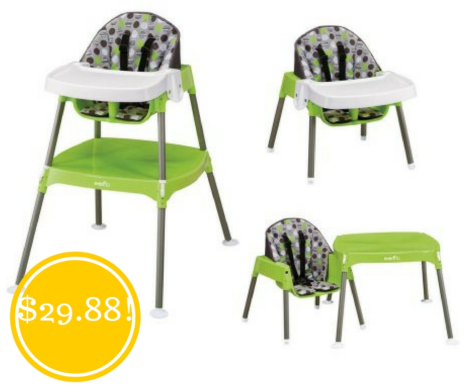 Walmart: Evenflo Convertible Dottie Lime High Chair Only $29.88 (Reg. $60)