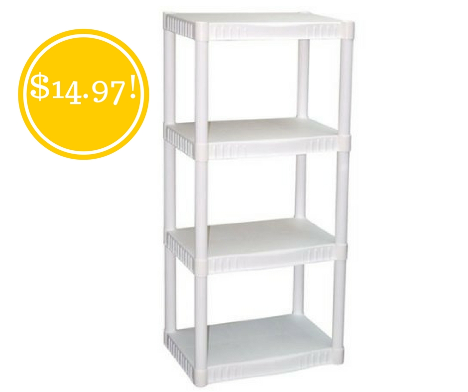 Walmart: Plano 4-Tier Heavy-Duty Plastic Shelves Only $14.97 (Reg. $34.32)