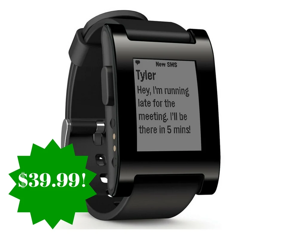 Amazon: Pebble Smartwatch Black Only $39.99 (Reg. $77) Amazon: Pebble Smartwatch Black Only $39.99 (Reg. $77)