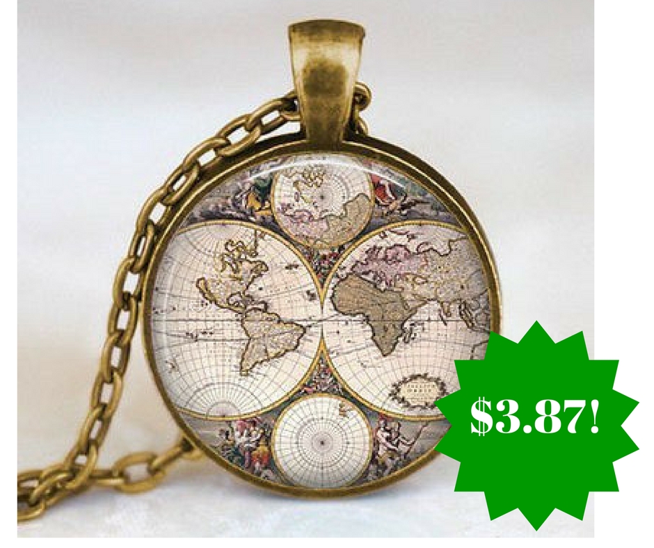 Amazon: World Map Necklace Only $3.87 Shipped