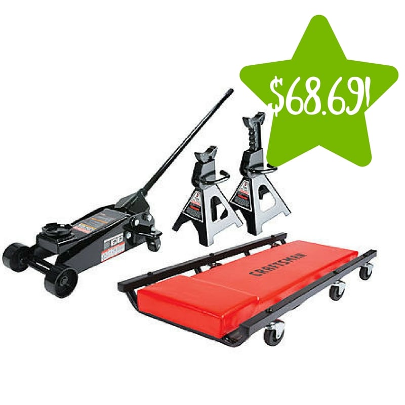 Sears: Craftsman 3 ton Floor Jack with Jack Stands and Creeper Set Only $68.89 After Points (Reg. $160)