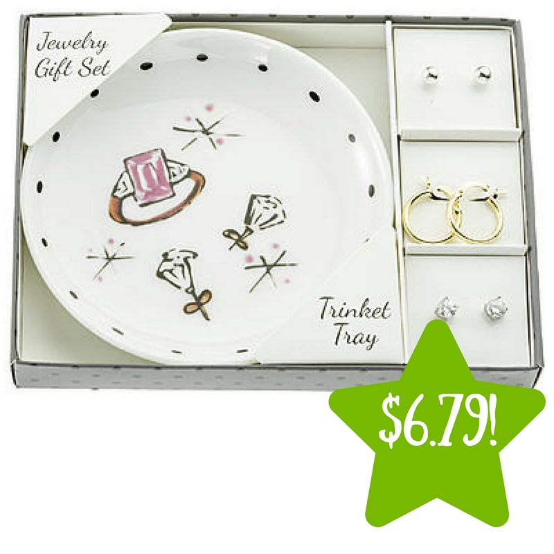 Kmart: 3-Pair Earring Gift Set with Trinket Tray Only $6.79 (Reg. $60)