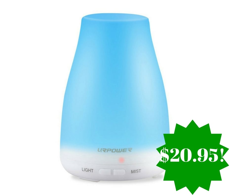 Amazon: URPOWER 2nd Version Essential Oil Diffuser Only $20.95 (Reg. $70)