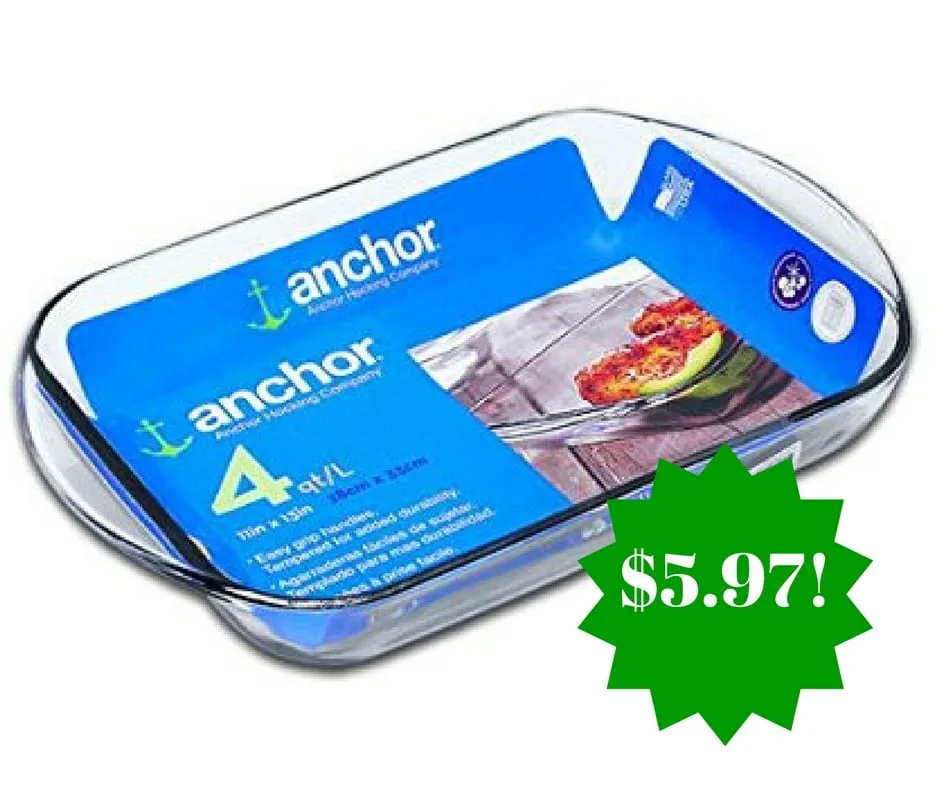 Amazon: Anchor 4-Quart Bake Dish Only $5.79 Amazon: Anchor 4-Quart Bake Dish Only $5.79