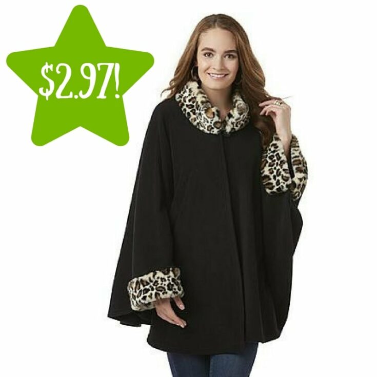 Kmart Women's Microfleece Cape (Leopard) Only 2.97 (Reg. 78)