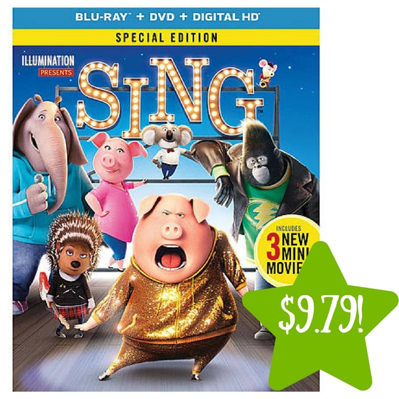 Kmart: Sing Blu-ray / DVD / Digital HD Only $9.79 After Points (Reg. $20)