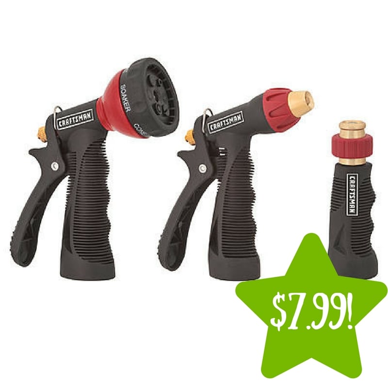 Sears: Craftsman 3 pc. Water Hose Metal Nozzle Set Only $7.99 (Reg. $16, Today Only)
