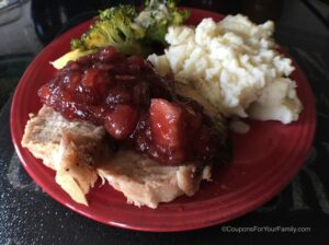 Roasted Pork Loin with Cranberry Apple Sauce