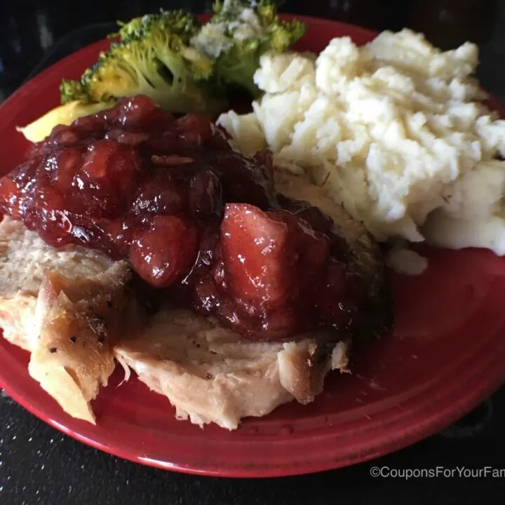 Roasted Pork Loin Recipe with Cranberry Apple Sauce