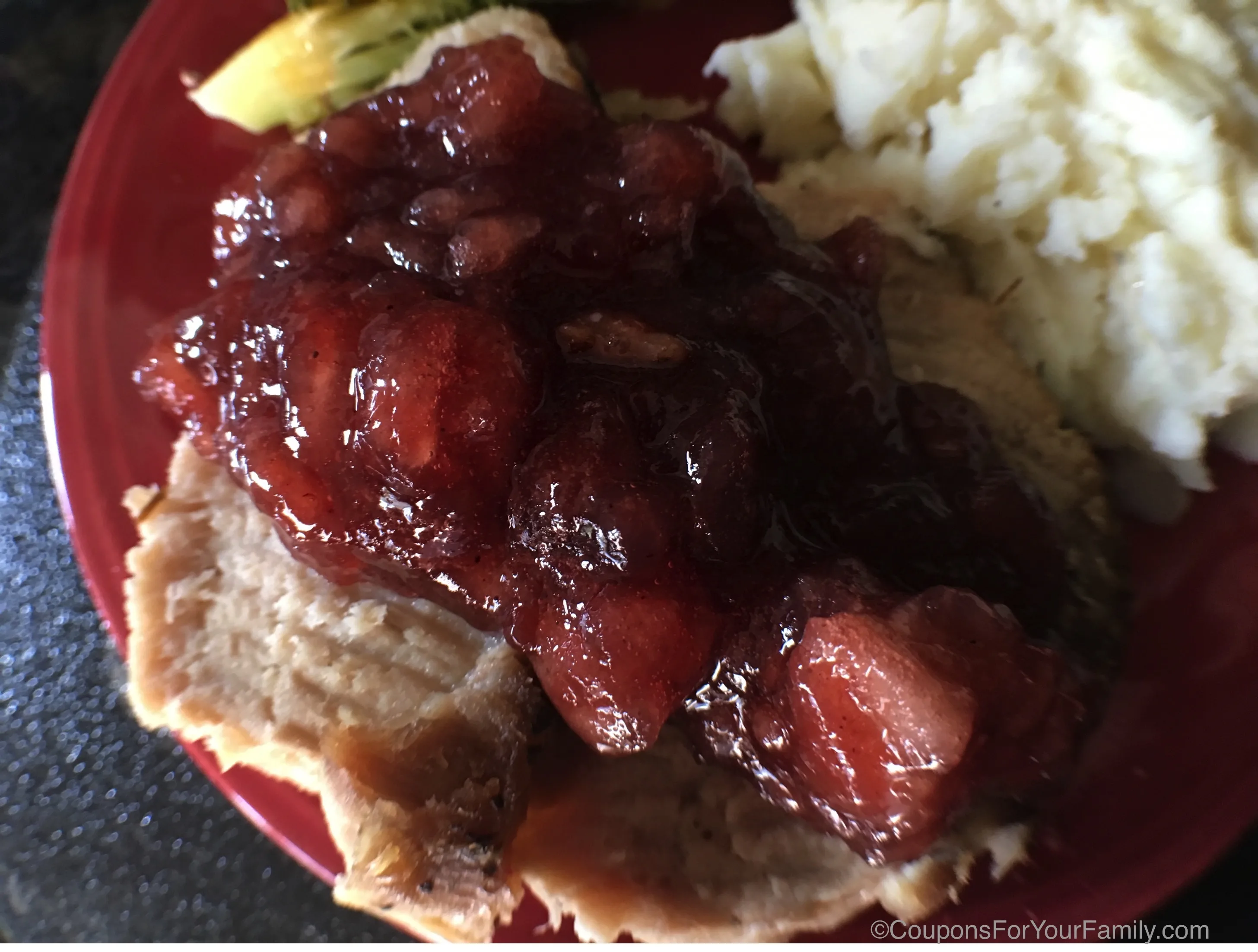 Roasted Pork Loin with Cranberry Apple Sauce
