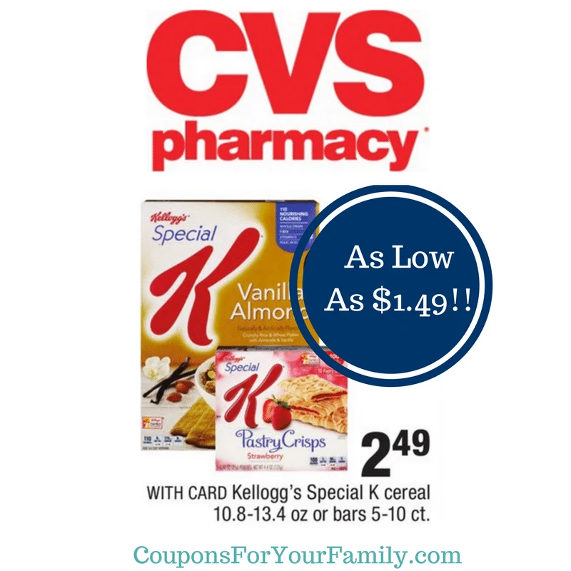 CVS Coupon Deal Kelloggs Special K only 1.49 each!!