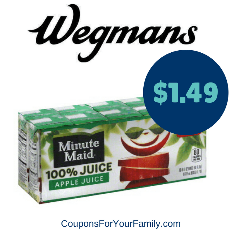 Wegmans Coupon Deal Minute Maid Juice Boxes