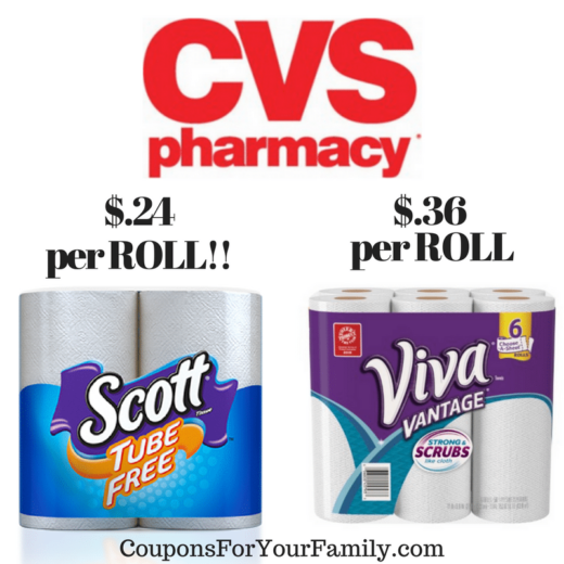 **HOT**CVS STOCKUP DEAL Scott & Viva Toliet paper .24 per roll