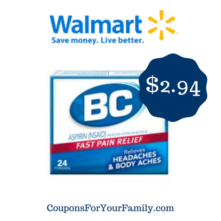 BC Headache Powder only $2.94 at Walmart after rare coupon!