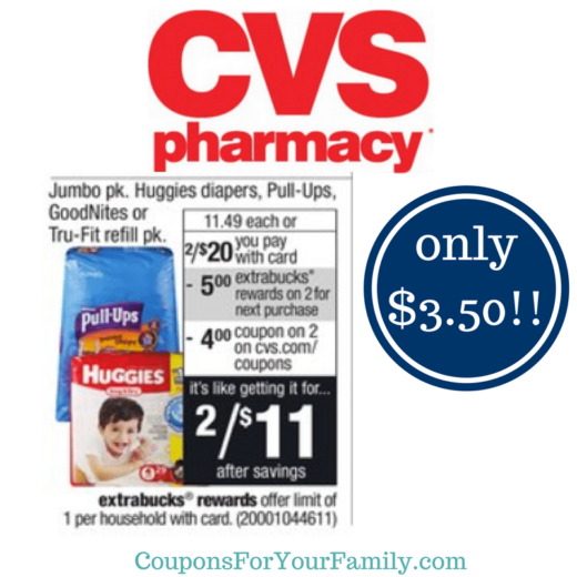 LAST DAY !!! CVS Coupon Deal Huggies Diapers, Pull Ups or Goodnites