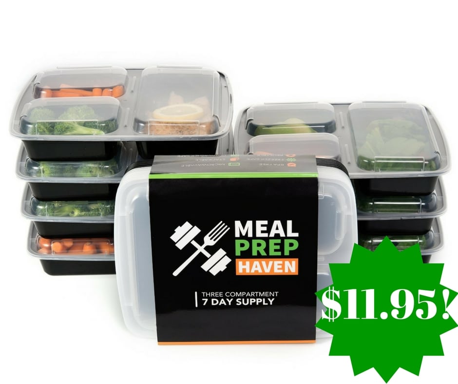 Amazon: Meal Prep Haven 3 Compartment Food Containers Only $11.95 (Reg. $29)