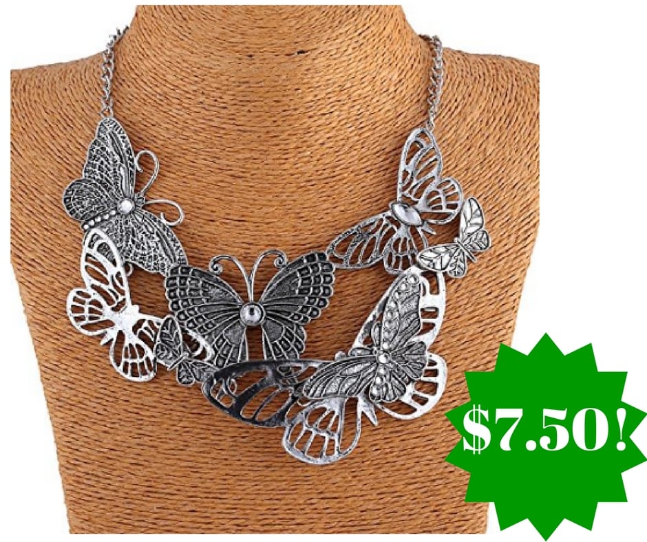 Amazon: Butterfly Hollow Diamond Fashion Necklace Only $7.50 Shipped