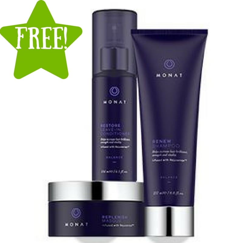 FREE MONAT’s RENEW Shampoo and RESTORE Leave-In Conditioner Samples