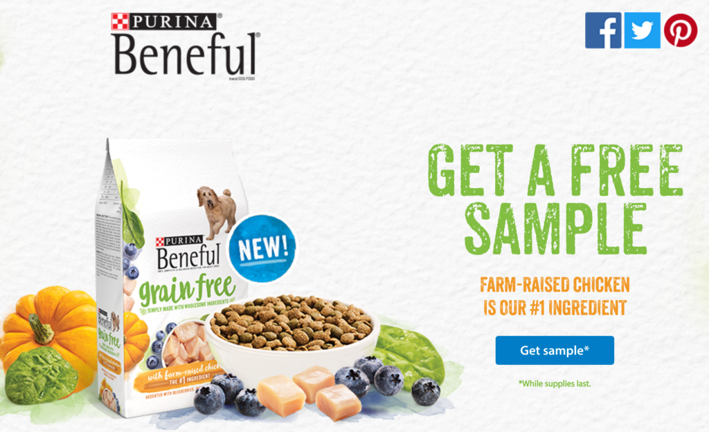 free sample purina dog food