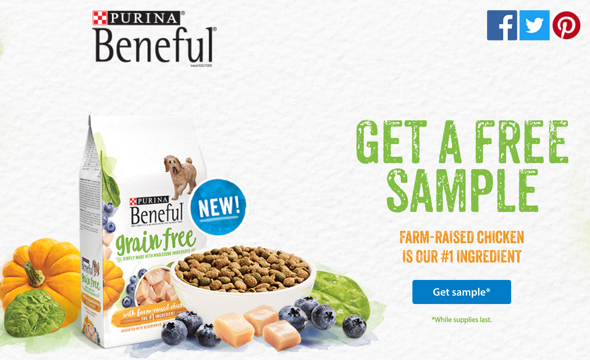 FREE Sample Purina Dog Food while supplies last..get yours now!