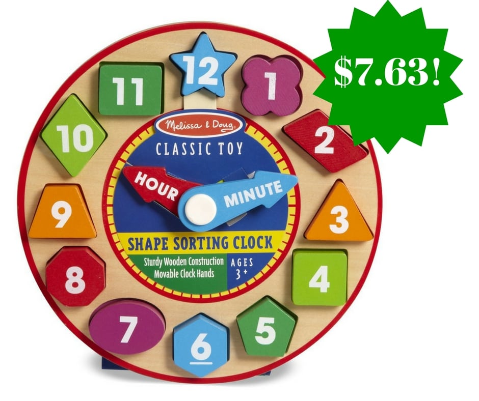 Amazon: Melissa & Doug Shape Sorting Clock Only $7.63 (Reg. $12.59)