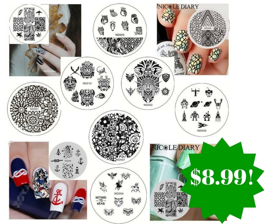 Amazon: 10Pcs Nail Art Stamp Templates Only $8.99 Shipped