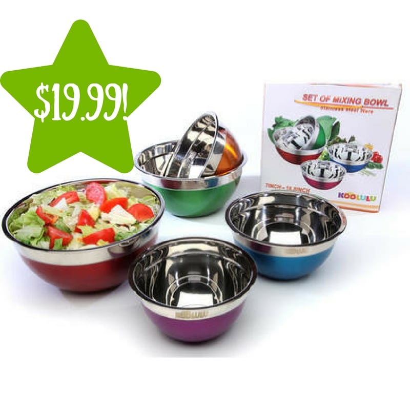 Sears: Alphabetdeal 5 Piece Stainless Steel Mixing Bowl Set Only $19.99 (Reg. $50, Today Only) 