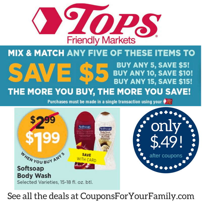 Tops Markets Deal Softsoap Bodywash coupon