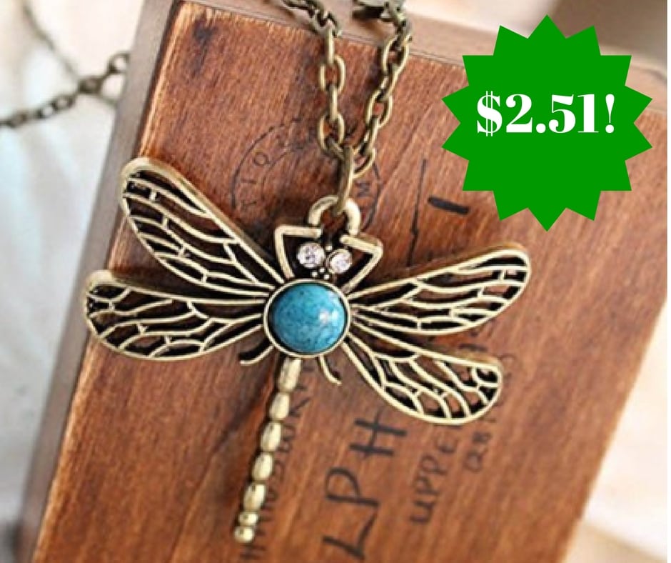 Amazon: Classic Vintage Bronze Dragonfly Necklace Only $2.51 Shipped