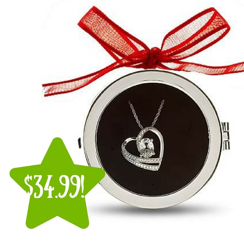 Kmart: Sterling Silver White Sapphire Heart Pendant Only $34.99 (Reg. $150)