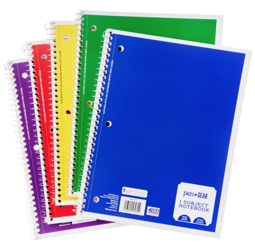 1 subject Spiral notebooks