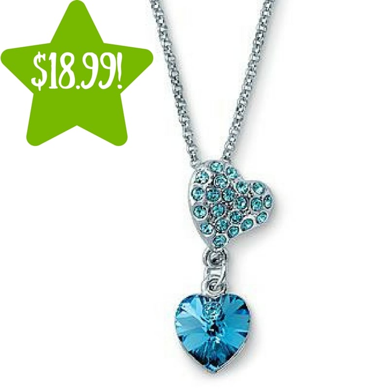 Kmart: Blue Crystal Heart Drop Pendant Only $18.99 (Reg. $90, Today Only)
