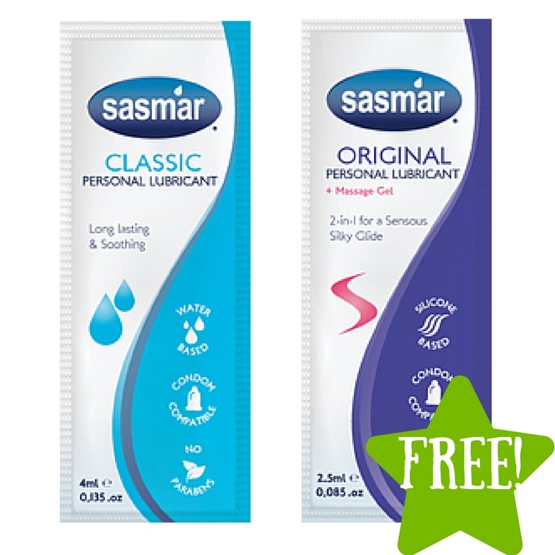 FREE Sasmar Personal Lubricant Sample