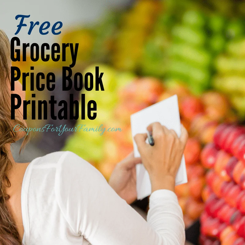 Grocery price book printable